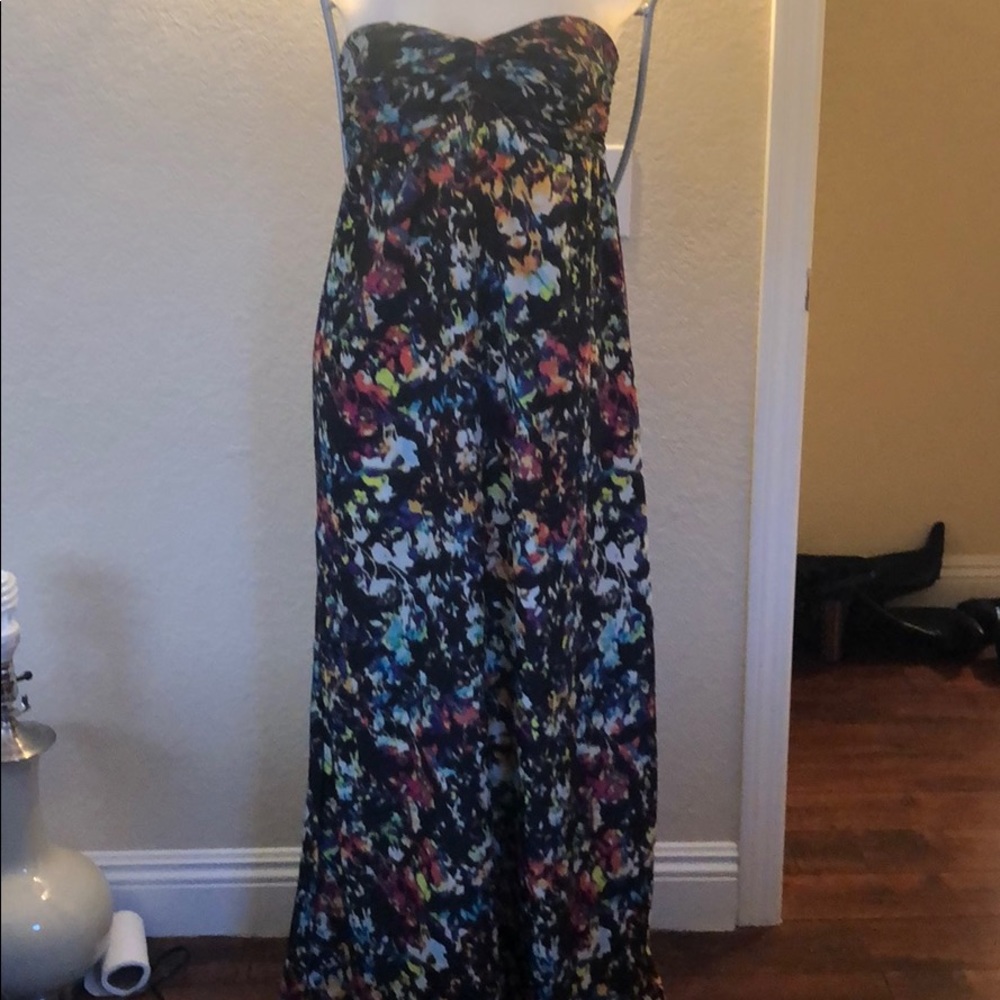 Strapless rainbow color dress